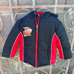 Cars Lightning McQueen Kids Puffer Jacket - Black/Red